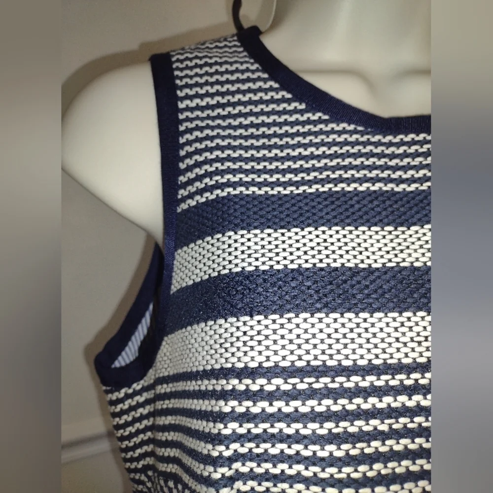 J. Crew Navy and Off White Tweed Sheath Dress NWOT Size 6